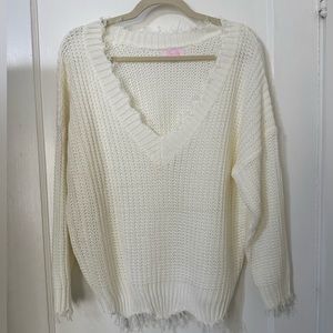 Pink Lily V Neck Sweater